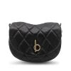 BLACK LEATHER CHAIN ROCKING SHOULDER BAG