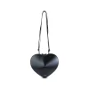 BLACK LEATHER COEUR SHOULDER BAG
