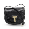 BLACK LEATHER CROSSBODY BAG
