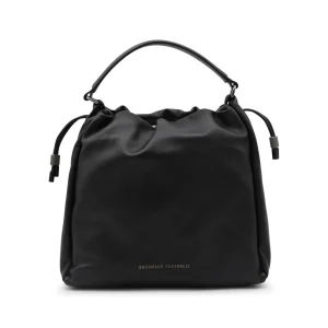 BLACK LEATHER CROSSBODY BAG