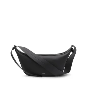 BLACK LEATHER CROSSBODY BAG