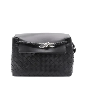 BLACK LEATHER CROSSBODY BAG