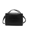 BLACK LEATHER CROSSBODY BAG