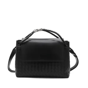 BLACK LEATHER CROSSBODY BAG