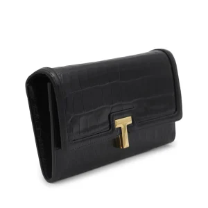 BLACK LEATHER CROSSBODY BAG