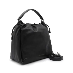 BLACK LEATHER CROSSBODY BAG