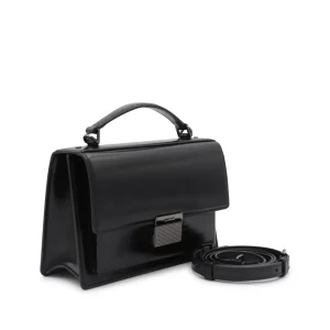 BLACK LEATHER CROSSBODY BAG
