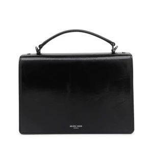 BLACK LEATHER CROSSBODY BAG