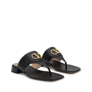 BLACK LEATHER FLATS