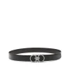 BLACK LEATHER GANCINI BELT