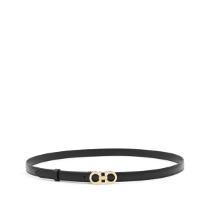 BLACK LEATHER GANCINI BELT
