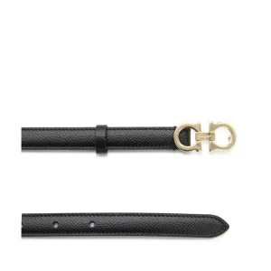 BLACK LEATHER GANCINI BELT