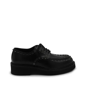 BLACK LEATHER LACE UP SHOES