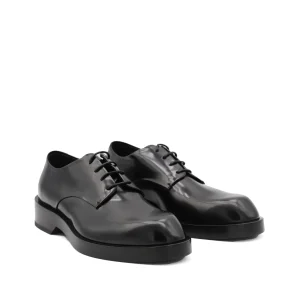 BLACK LEATHER LACE UP SHOES