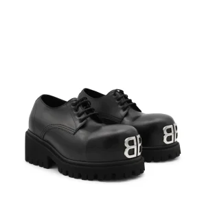 BLACK LEATHER LACE UP SHOES
