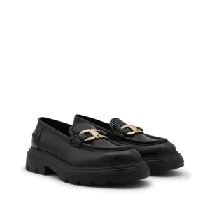 BLACK LEATHER LOAFERS
