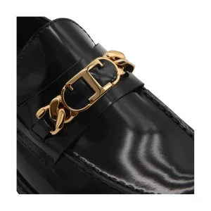 BLACK LEATHER LOAFERS