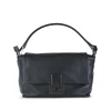 BLACK LEATHER MAMMA BAGUETTE LARGE SHOULDER BAG