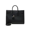 BLACK LEATHER SAC DE JOUR TOP HANDLE BAG