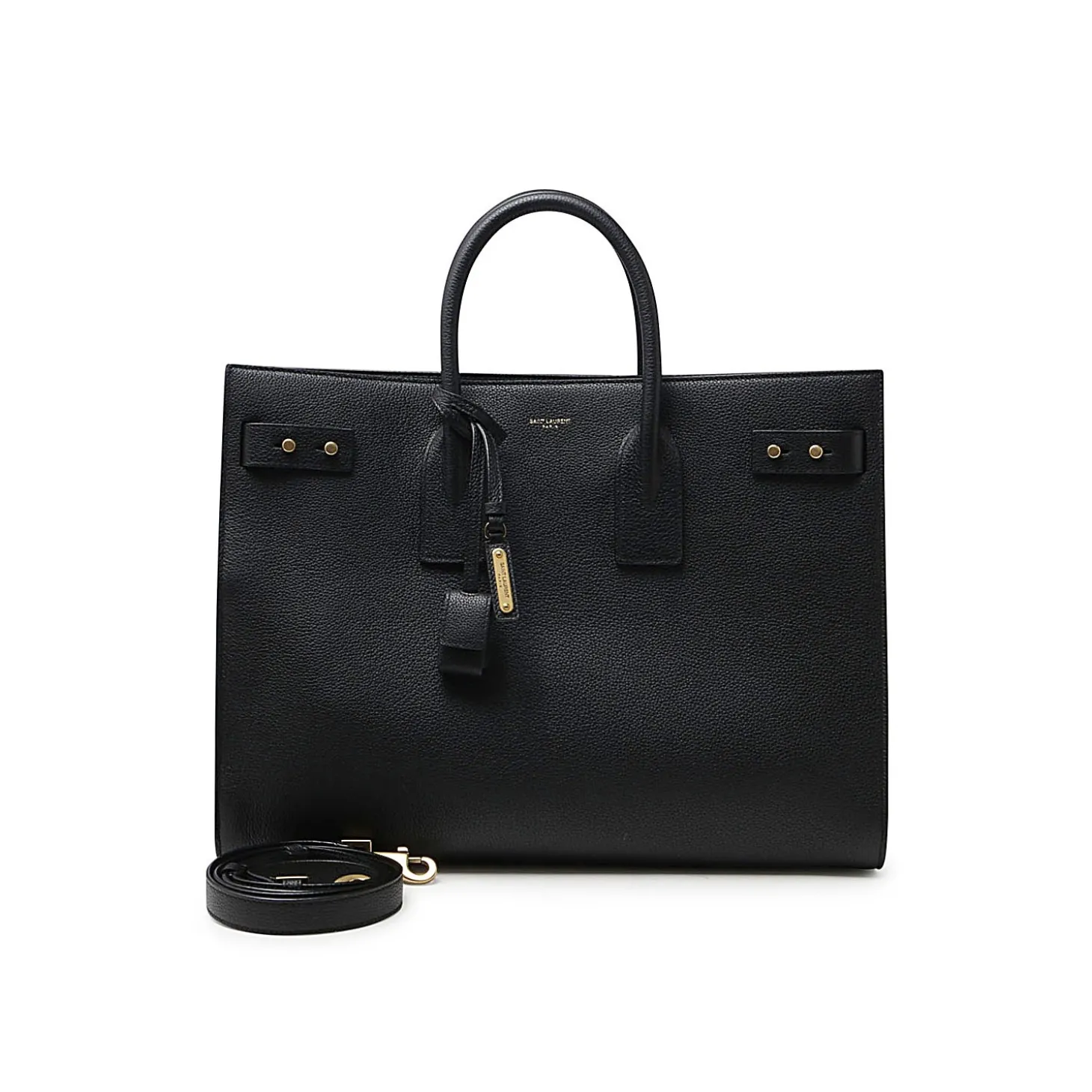 black_leather_sac_de_jour_0.webp BLACK LEATHER SAC DE JOUR TOP HANDLE BAG