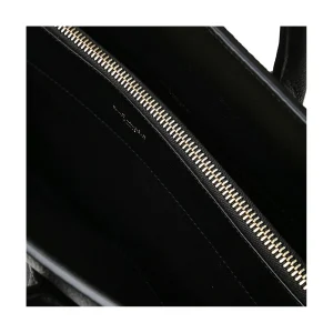 BLACK LEATHER SAC DE JOUR TOP HANDLE BAG