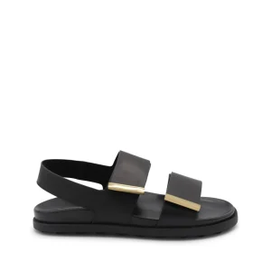 BLACK LEATHER SANDALS