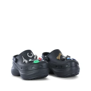 BLACK LEATHER SANDALS