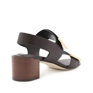 BLACK LEATHER SANDALS