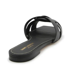 BLACK LEATHER SANDALS