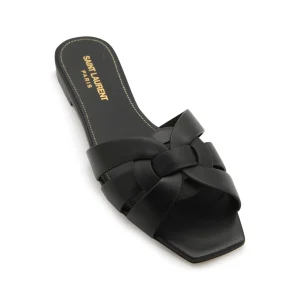 BLACK LEATHER SANDALS