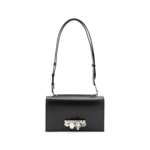 BLACK LEATHER SHOULDER BAG