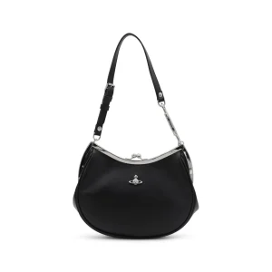 BLACK LEATHER SHOULDER BAG