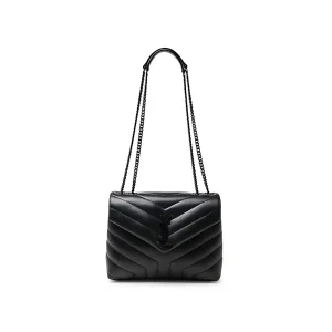 BLACK LEATHER SHOULDER BAG