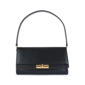 BLACK LEATHER SHOULDER BAG