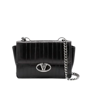 BLACK LEATHER SHOULDER BAG