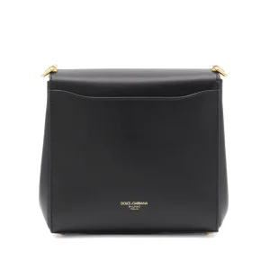 BLACK LEATHER SHOULDER BAG