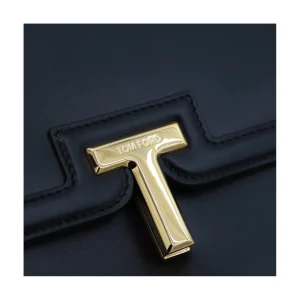 BLACK LEATHER SHOULDER BAG