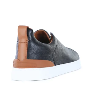 BLACK LEATHER SNEAKERS
