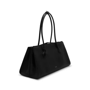 BLACK LEATHER TECKEL TOTES