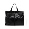BLACK LEATHER TOTE BAG