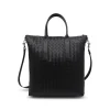BLACK NORTH SOUTH LEATHER CROSSBODY BAG