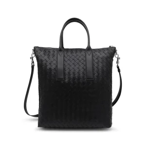 BLACK NORTH SOUTH LEATHER CROSSBODY BAG