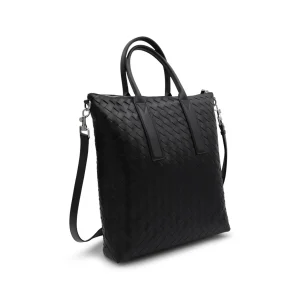 BLACK NORTH SOUTH LEATHER CROSSBODY BAG