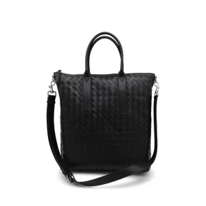 BLACK NORTH SOUTH LEATHER CROSSBODY BAG