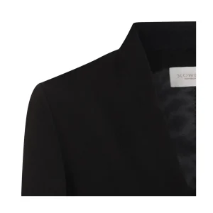 BLACK VISCOSE CASUAL JACKET