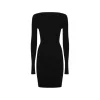 BLACK VISCOSE MINI DRESS