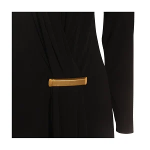 BLACK VISCOSE MINI DRESS