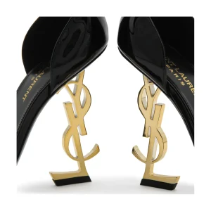 BLACK VYNIL OPIUM SANDALS