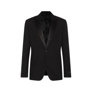 BLACK WOOL BLEND BLAZER