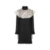 BLACK WOOL MINI DRESS